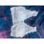 Aerie Eyelash Lace Padded Plunge Bralette Medium M Blue Photo 2