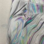 Athleta womens small marble swirl rainbow crop leggings gym lulu pockets gray Photo 7