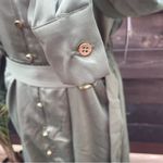 French Connection  XS Satin Shirt Dress Green Belted Midi‎ Long Sleeve NWT Photo 7