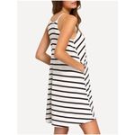 SheIn Black White Striped Strappy Swing Shift Dress Photo 1