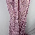 Jovani Pink Sequin Jewel Beaded Floral Spaghetti Strap Long Maxi Gown 02245 Sz 6 Photo 4