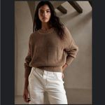 Banana Republic  Tiernan Relaxed Chunky Cotton Cropped Sweater Iced Latte Beige Photo 9