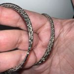 Vintage Silver Tone Diamond Cut Triple Hoop Earrings‎ Photo 2