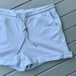 Reiss Pale Blue Annie Jersey Powder Blue Lounge Drawstring Elastic Waist Shorts Sweat Shorts Cotton Blend Photo 2