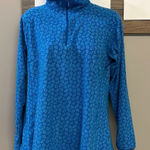 Columbia Women’s Blue Mock Neck Zip Up Long Sleeve Abstract Pattern Pullover- Lg Photo 0