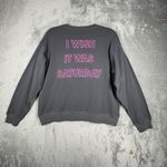 Wildfox  Shirt Womens Medium Gray Pink Crewneck Sweatshirt I Wish it Was Saturday Photo 2