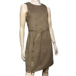 DKNY  Womens Size 8 Light Brown Gold Zipper Accented Faux Micro Suede Shift Dress Photo 1