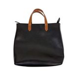 Madewell  The Zip Top Small Transport Tote Bag Black Brown Leather Photo 1