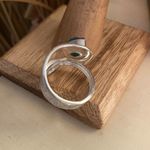 Neon Blue Apatite Solid Sterling Silver Ring Size 7.5 Adjustable Blue Photo 3