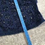 Mademoiselle Hortense Saint Barth Top Women Medium Navy Crochet Open Fringe Crop Blue Photo 4