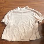 Free People  Orange Ruffle Mock Neck Blouse Photo 3