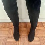 ASOS Stretch Over the Knee Faux Suede Boots in Black Photo 6