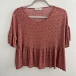 Anthropologie Top Tiered Blouse LARGE Rustic orange Floral Boho Cottagecore Photo 0