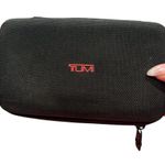TUMI Black Hard Cover Textured Zippered Delta Travel Pouch Photo 0