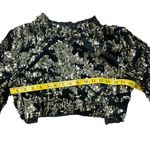 ZARA BASIC Black & Gold Sequin Cropped Top | Long-Sleeve Party | Size L Photo 3