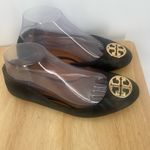 Tory Burch Black Loafers with Gold Emblem Photo 3