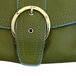 Franklin Covey Full Grain Leather Purse Handbag Green Shoulder Bag Front Pocket Photo 2
