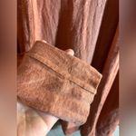 Tahari  Linen Orange Cinnamon Hooded 100% Linen Lightweight open front jacket Photo 2