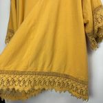 Free People  It’s Necessary Golden Yellow Tunic Top Dress Sz Large Crochet Lace Photo 13