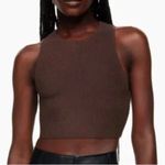 Aritzia NWT babaton sculpt knit racer cropped tank coffee bean xs Photo 1