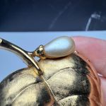 Avon Gold Tone Leaf Faux Pearl Locket Solid Perfume Holder Brooch Pin Photo 3