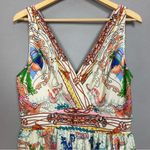 Anthropologie Collette Dinningan Dress Tied Acionna Silk Size 12 V-Neck Eclectic Photo 5