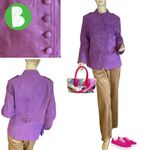 TWIGGY LONDON ORCHID PURPLE VINTAGE Y2K SUEDE FRONT BUTTON JACKET (M) Size M Photo 1