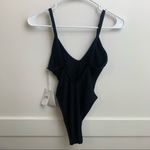 Good American NWT Black Always Fits Ribbed One-Piece Photo 5