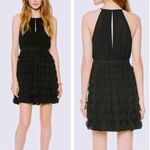 Diane Von Furstenberg  DVF Gia Black Ruffle Skirt Halter Cocktail Dress Size 10 Photo 7