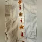 HEARTS OF PALM Womens White Button Up Floral Mimosa Time Jacket Cropped Size 12 Photo 7