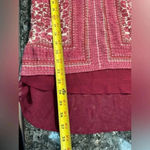 Lucky Brand | Pink Red Long Sleeve Bohemian Floral Open Back Blouse Size XS Photo 4