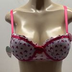 Massam Size Medium Floral Padded Underwire Bra. Made in Brazil. New with Tags White Photo 0