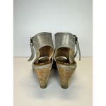 Paul Green Cayanne Peep Toe Bootie Sandals Woven Metallic Leather Comfort US 7.5 Photo 4