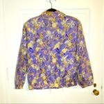 Vintage 100% Silk Outer Jogger Jacket Size Large Purple Photo 3