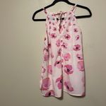 CAbi Shirt Pink Style 5218 Floating Poppy Tie Back Floral Halter Tank Top Photo 6