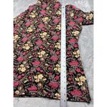 Peruvian Connection  Floral Turtle Neck Long Sleeve Top Black Pink Yellow Medium‎ Photo 11