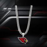 NFL Arizona Cardinals 20 Inch Necklace Pendant Cuban Chain Link Football Jewelry Photo 1