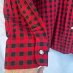 CHAPS Red Black Gingham Plaid Button Front Long Sleeve Flannel Shirt Size XL Photo 6