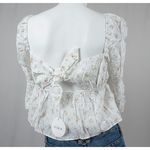 Storia Jeanne Tie Back Crop Top Floral Blouse Shirt Woman's MEDIUM Photo 4