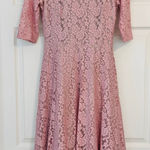 Sangria  Pink Lace Fit & Flare Midi Dress Size 10 Photo 0
