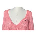 Hollister  Womens Medium Pink Coral Ombre Knit Deep V-Neck Beach Sweater Cover Up Photo 2