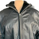 wilson's leather Vintage 90s  Black Faux Fur Lined Bomber Jacket Oversized Large Photo 6