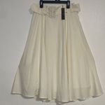 T Tahari  Ivory A-Line Skirt with Buckle Detail Photo 0