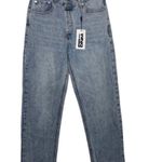 Princess Polly HOLLY ASYMMETRIC STRAIGHT LEG JEAN LIGHT WASH DENIM LOWER IMPACT Photo 1