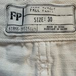 Free People Ivory Denim Eliot Cutoff Shorts Size 30 Embroidered Cotton Buttons Photo 8