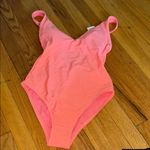 Kona Sol  Pink One Piece Swimsuit V-Neck Wide Straps Photo 1