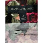 Banana Republic Pencil Skirt Sz 4 Satin Floral Pockets Belted Paperbag Girl Boss Photo 7