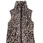 CAbi Juliet Puffer Vest Womens XS Brown Leopard Print Full Zip Pockets #3120 Photo 9