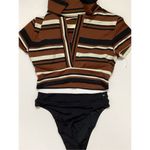 Robin Piccone New. stripe crop top teeny bikini. Size 4/S. Retails $208 Photo 5