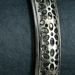 Women’s vintage dainty silver flower patterned bangle bracelet one size‎ Photo 0